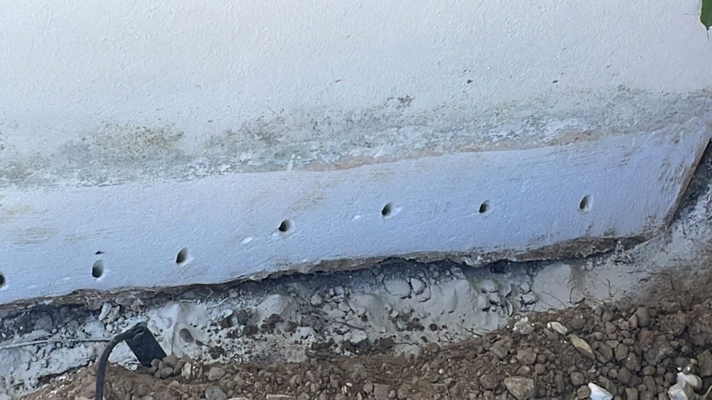 drilled holes to stop rising damp  guadalmina